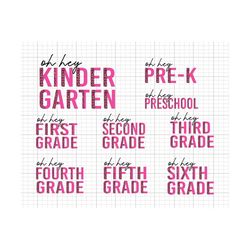 Oh Hey Back To School Bundle Svg,png, Education, First Day Of School. Digital Download