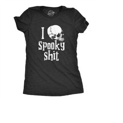 I Heart Spooky Shit, Skull Love Shirt, Womens Halloween Shirt, Skeleton Tee, Spooky T Shirts, Skull Shirt, Love Hallowee