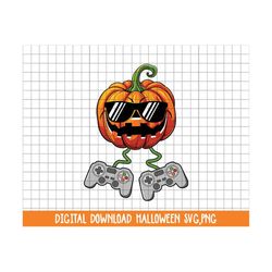 Halloween Jack O Lantern Gamer Funny Halloween Svg Png, Haloween Gamer Svg, Spooky Vibes, Fall, Files For Sublimation