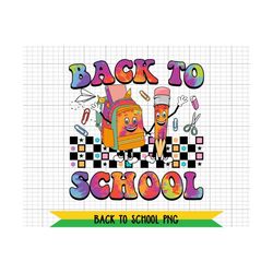 Colorful Back to school png, Backpack png, Pencil png, Teacher shirt png, Sublimation Download