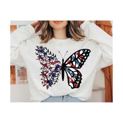 American Flag Butterfly Png, 4th of July Png, Patriotic Woman Png, Sunflower Png, 4th of July Shirt Design, Memorial Day