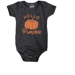 Hello Pumpkin Romper, Pumpkin Romper, Funny Baby Romper, Funny Newborn Clothes, Baby Clothes, Halloween, Halloween Costu