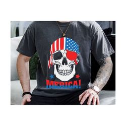 Pirate Skull 4th of July Svg, Skull Svg, 4th of July Svg, USA Flag Svg, Freedom Svg, Fourth of July Shirt Design, Americ