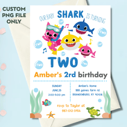 personalized file baby shark invitation, baby shark birthday invitation for girl, baby shark girl party, baby shark part