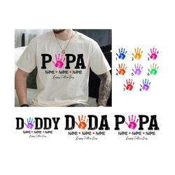 Personalized We Are Hooked On Grandpa Png Bundle, Father's Day Png, Funny Dad Fishing Handprint Png, Fishing Dad Png, Gr