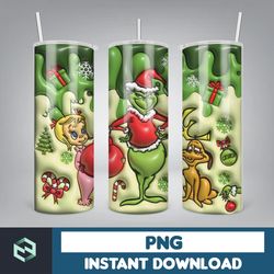 Designs 2D, 3D Christmas Tumbler Sublimation , 20oz Skinny Tumbler Wrap, Cartoon Funny Christmas Design Tumbler