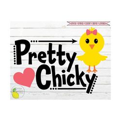 Easter Chick SVG, Pretty Chicky svg  Kids Girls Easter svg Spring svg Happy Easter svg Files for Cricut Downloads Silhou