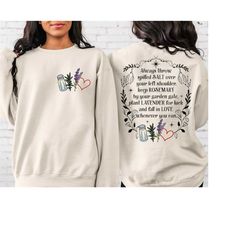 Salt Rosemary Lavender Love Front and Back Sweatshirt, Practical Magic Sweatshirt, Magic Spell Hoodie, Halloween Sweatsh
