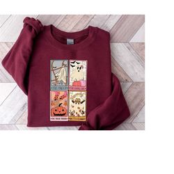 Halloween Tarot Card Sweatshirt, Tarot Card Halloween Sweater, Retro Halloween Ghost Tarot Card Sweatshirt, Trendy Hallo