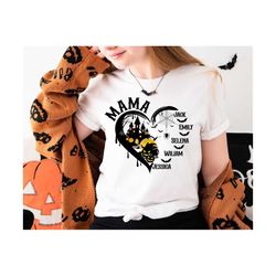 Personalized Mama Png, Halloween Png, Custom Heart Grandkid Name Png, Mother Png, Custom Halloween, Mama Shirt Png, Gift