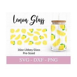 16oz Lemon Libbey Glass Svg I Lemon Can Glass SVG I Svg Files For Cricut I Beer Can Glass Wrap SVG I Svg Png Dxf.