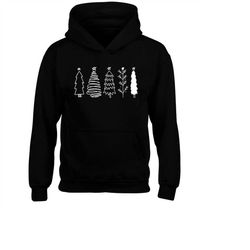 HOODIE (5037) CHRISTMAS TREE Star Sketch Hoodies Funny Winter Gift for Men Women Family Holiday Costume Xmas Hooded Jack