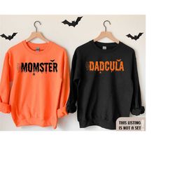 Momster and Dadcula Halloween Sweatshirts, Mom and Dad Halloween Gift, Couples Halloween Hoodie, Momster Sweatshirt, Dad