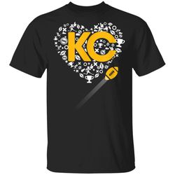 I Love Kansas City Football Tee Heart KC TShirt