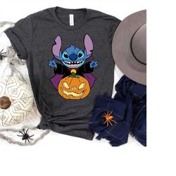 Stitch Halloween Disney Shirts, Disney Halloween Gifts, Halloween Toddler Shirt, Stitch Pumpkin Shirt, Disneyworld Hallo