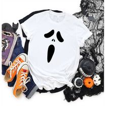Halloween Pumpkin Face Shirt, Scream  T-Shirt, Halloween Gifts, Family Halloween Shirts, Hallowen Party Costumes, Hallow