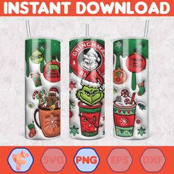 Christmas Tumbler Sublimation Designs, 20oz Skinny Tumbler Wrap, Cartoon Funny Christmas Design Tumbler PNG