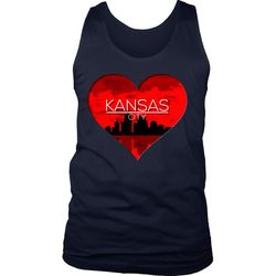 I Love Kansas City KC Skyline Heart State U.S.A Men&8217s  Tank