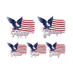 Personalized Father's Day American Flag Png Bundle, 4th July Png, Father's Day Png, Grandpa American, Papa Png, Daddy Pn