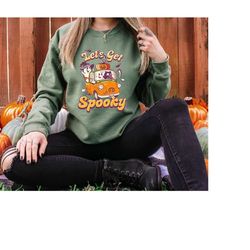 Let's Get Spooky Sweatshirt, Spooky Bus Sweatshirt, Cute Ghost Shirt, Black Cat Shirt, Halloween Sweatshirt, Pumpkin Shi
