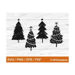 Christmas Tree Doodles SVG, Hand Drawn Christmas Tree SVG, Merry Christmas SVG, Christmas Trees Svg, Christmas Cut File,