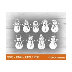 Snowman SVG Bundle, Snowman Clipart, Let it Snow Snowman SVG, Snowman Cut File, Christmas Snowman SVG Bundle, Christmas
