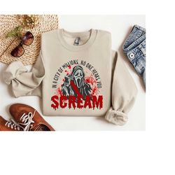 Scream Sweatshirts, No One Hears You Sweatshirt, Horror Movie Characters Sweatshirt, Scream Shirt, Scary Movie Shirt, Ha