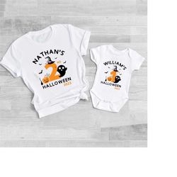 custom my first halloween shirt, my first halloween baby shirt, second halloween baby onesie, halloween family tee, shir