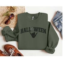 Sweatshirt For Halloween, Hang Loose Skeleton Hand, Spooky Season Shirt, Skeleton Hand Shirt, Scary Halloween Sweatshirt