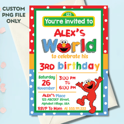 Personalized File Birthday Invitation | Sesame Street Birthday Invitations, Editable-Printable | For Boy and Girl Kids