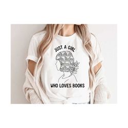 just a girl who loves book svg, book lover svg, wildflower svg, librarian svg, bookworm svg, minimalist svg, teacher svg