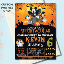 Personalized File Editable Mickey Mouse Halloween Birthday Invitation | Mickey Happy Halloween Party Invite