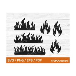 Fire SVG, Flames SVG, Fire Flame SVG, Flame Svg, Fire Clipart, Campfire Svg, Fire Flame Png, Flames Cut File, Flame Svg