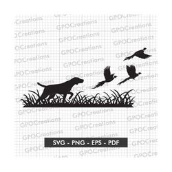 Hunting Dog SVG, Pheasant Hunting SVG, Pheasant Svg, Hunting Dog Cut File, Hunting Clipart, Bird Hunting Svg, Hunting Se