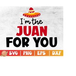 Im The Juan For You Svg | Cinco de Mayo Svg | Funny Fiesta Svg | Taco Tuesday Shirt | Taco Emergency Png | May 5 PNG