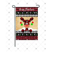 Christmas Moose Garden Flag Design, Christmas Yard Flag, 12' x 18' Garden Flag Design, Digital Download