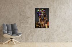 African Smiling Woman Wall Art African Woman Canvas Print,Khoudia Diop Print Art, African American Home Decor, African W