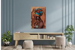 African Woman Wall Art African Woman Canvas Print, African American Home Decor,Picture Vintage Print, African Wall Decor