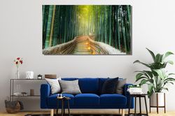Greenway Poster ArtBamboo CanvasEvergreen Bamboo ForestNature Wall ArtNature LandscapeBamboo Forest Original DecorBamboo
