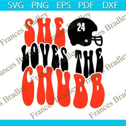 Vintage She Loves The Chubb NFL Football SVG Design File