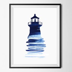 Sea Wall Art, Lighthouse Print, Lighthouse Art, Ocean Wall Print, Sea Wall Decor, Lighthouse Printable, Seaside Print