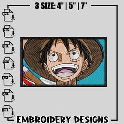 luffy laugh embroidery design, One Piece embroidery, anime design, logo design, anime shirt, Digital download