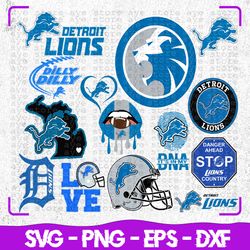 Detroit Lions Football Team Svg, Detroit Lions Svg, Clipart Bundle, NFL teams, NFL logo, NFL svg, Football Teams svg