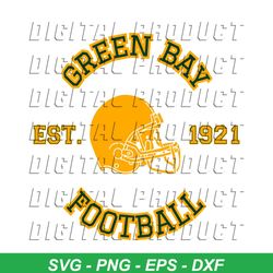 Green Bay Football EST 1921 SVG NFL Team SVG Digital File
