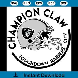 Champion Claw Touchdown Raiders City Svg, Sport Svg, Oakland Raiders Svg, Oakland Raiders Football Team Svg,Oakland Raid