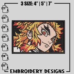 Kyojuro Rengoku embroidery design, Kimetsu no Yaiba embroidery, anime design, logo design, anime shirt, Digital download
