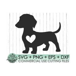 Daschund Heart Svg/Dog Svg/Commercial Use/Weiner Dog Heart SVG File/Animal Svg/Cutting Template/Cricut/Silhouette Cut Fi
