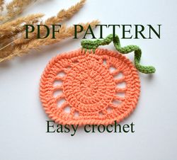 Pumpkin Coasters pattern, Halloween Crochet Pattern, Crochet Pumpkin, Crochet Pattern, Crochet Meadow Pumpkin Coasters