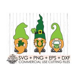 St Patricks Day Gnomes Svg, Irish Gnomes with Shamrock,Leprechaun Gnome with Clover ,St Patricks Day ,T Shirt Design Svg
