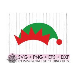 elf hat monogram svg file / elf hat cut file / elf hat clip art / elf hat png,dxf / christmas svg / silhouette cut files